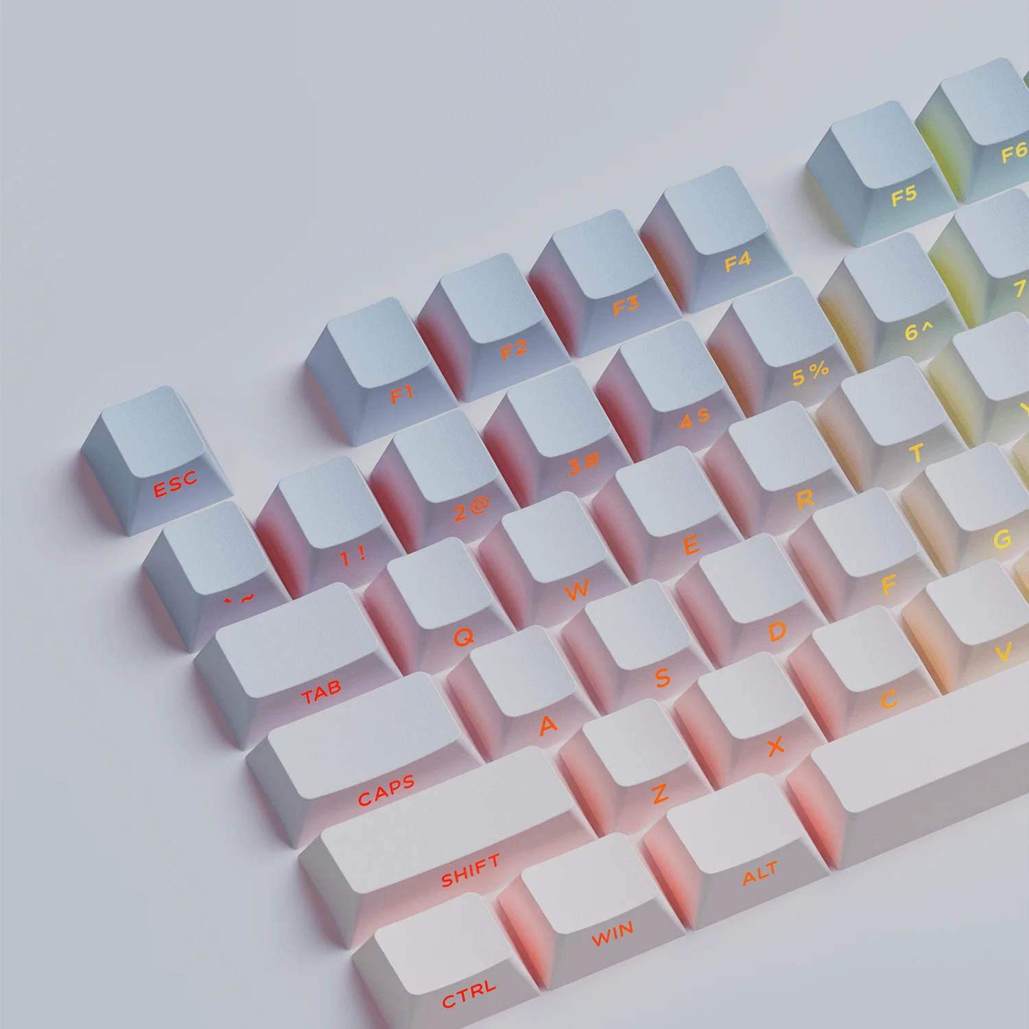 Akko Side Printed Gradient Keycap Set Cherry Profile Double Shot PBT 135-Key Keycaps for MX Switches Gamer Mechanical Keyboard