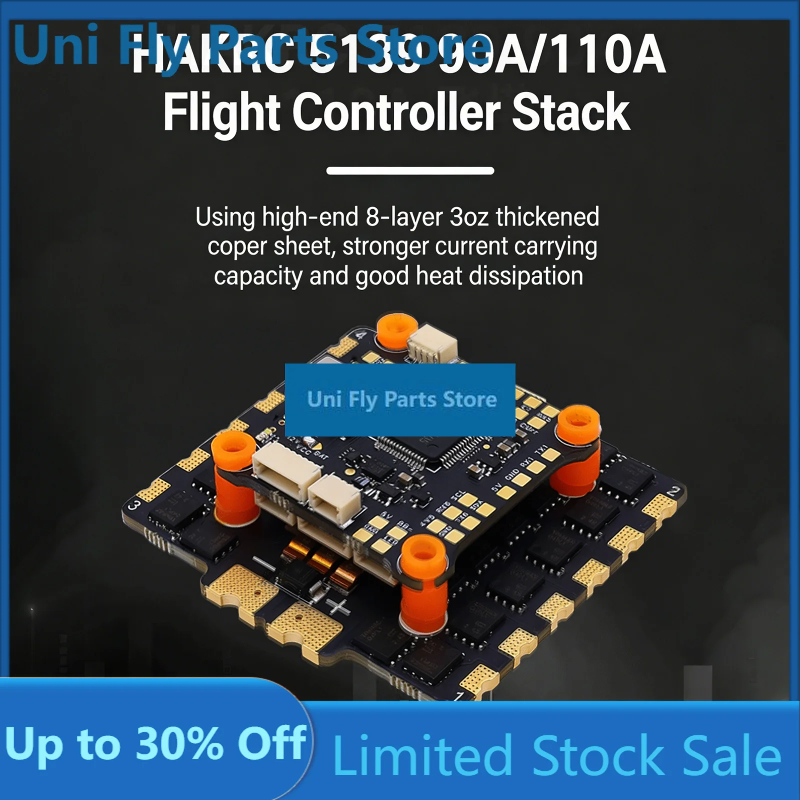 UniFlyHAKRC 5139 F4551 Stack 90A/110A 4 In 1 ESC Flight Controller Plug-in Programmable 2S-8S Lipo Dshot Support For FPV Racing