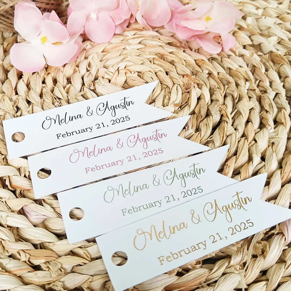 Étiquettes de remerciement personnalisées, 50 pièces, étiquettes cadeaux pour mariage, étiquettes personnalisées pour cadeaux de mariage, décoration pour cadeaux de fête prénuptiale et d'anniversaire