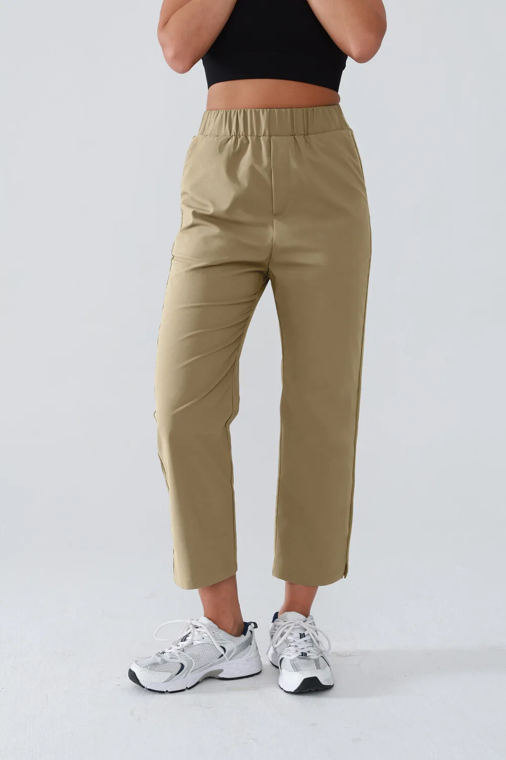 

Women's Elastic High-Waist Golf Pants Lightweight Quick Dry Stretch Pants Slim Fit Work Athletic Casual Side Safe Pockets Pants