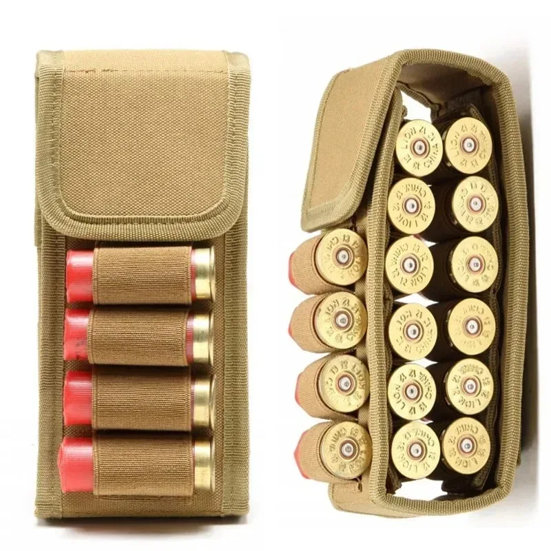 16 bolsas redondas Molle para cargadores, bolsa para municiones de escopeta calibre 12, portacargadores, accesorios de caza para cartuchos de rifle