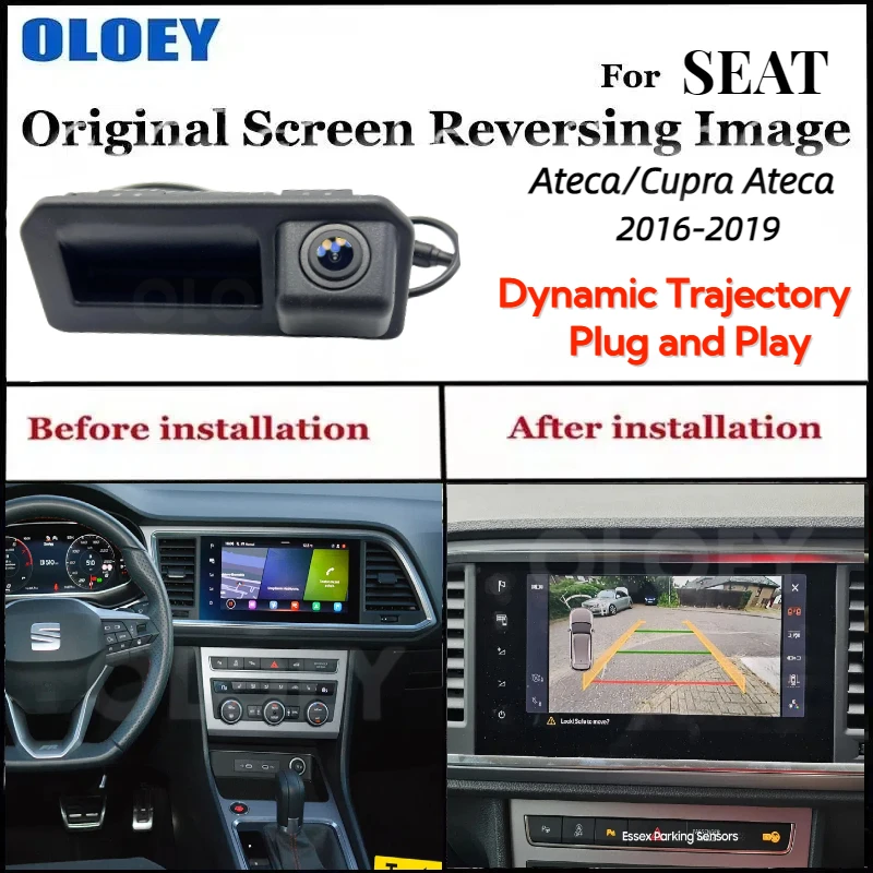 

For SEAT Ateca Cupra 2016 ~2019 Original Screen Upgrade Canbus Dynamic Trajectory Trunk Handle Reversing Rear Backup Camera MIB