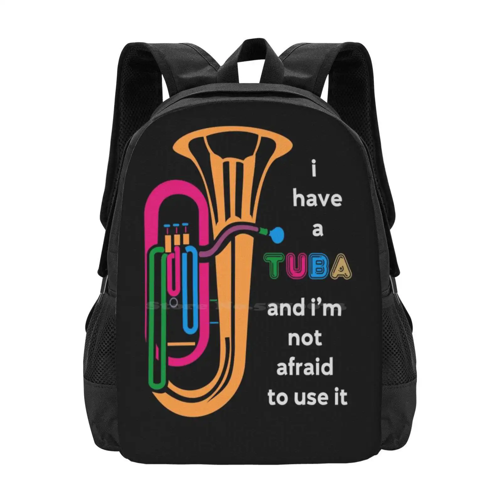 Tuba กระเป๋าเป้สะพายหลังสําหรับนักเรียนโรงเรียนแล็ปท็อปกระเป๋าเดินทาง Tuba Horn ทองเหลือง Band Nerd Band Geek Symphony Orchestra ดนตรีนักดนตรี