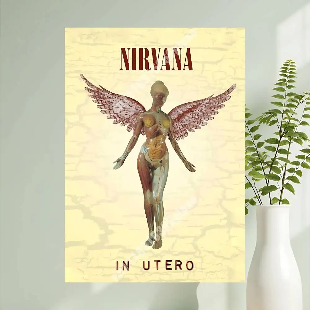 Kurt Cobain N-Nirvana Nevermind In Utero Aesthetic Poster Gallery Prints HD Home Wall Art Stylish Decoration