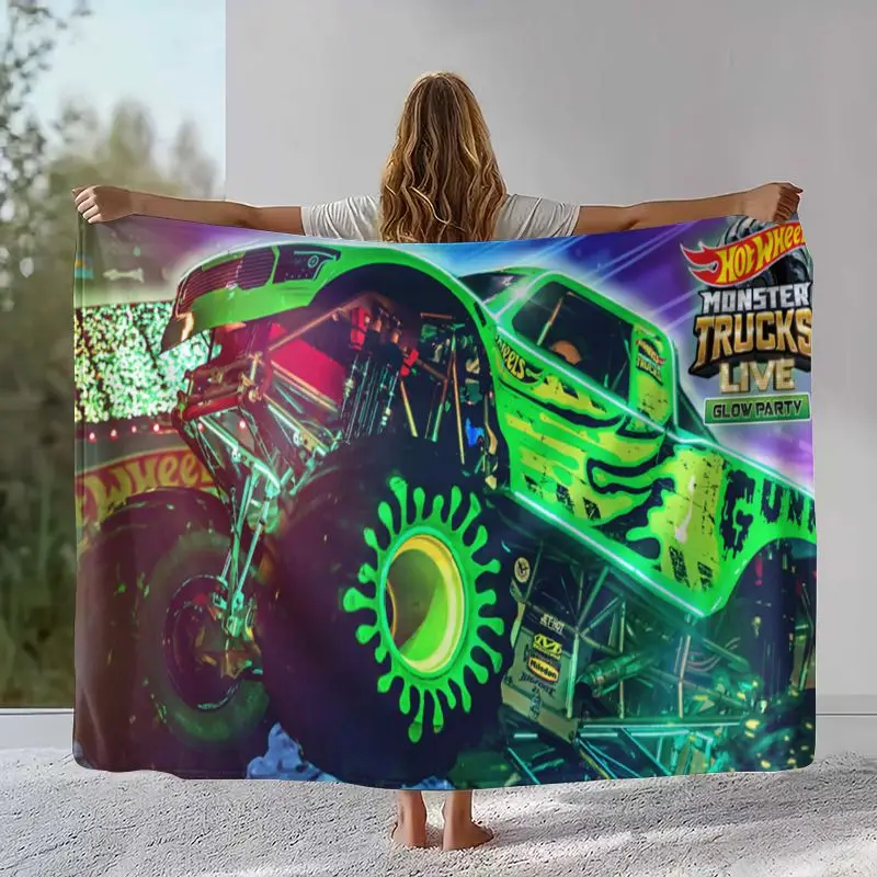 H-Hot Wheels Track Cityscape Racing Cartoon Flannel Throw Blanket,Cozy Warm Blanket for Bed,Sofa,Living Room,Camping,Home Decor