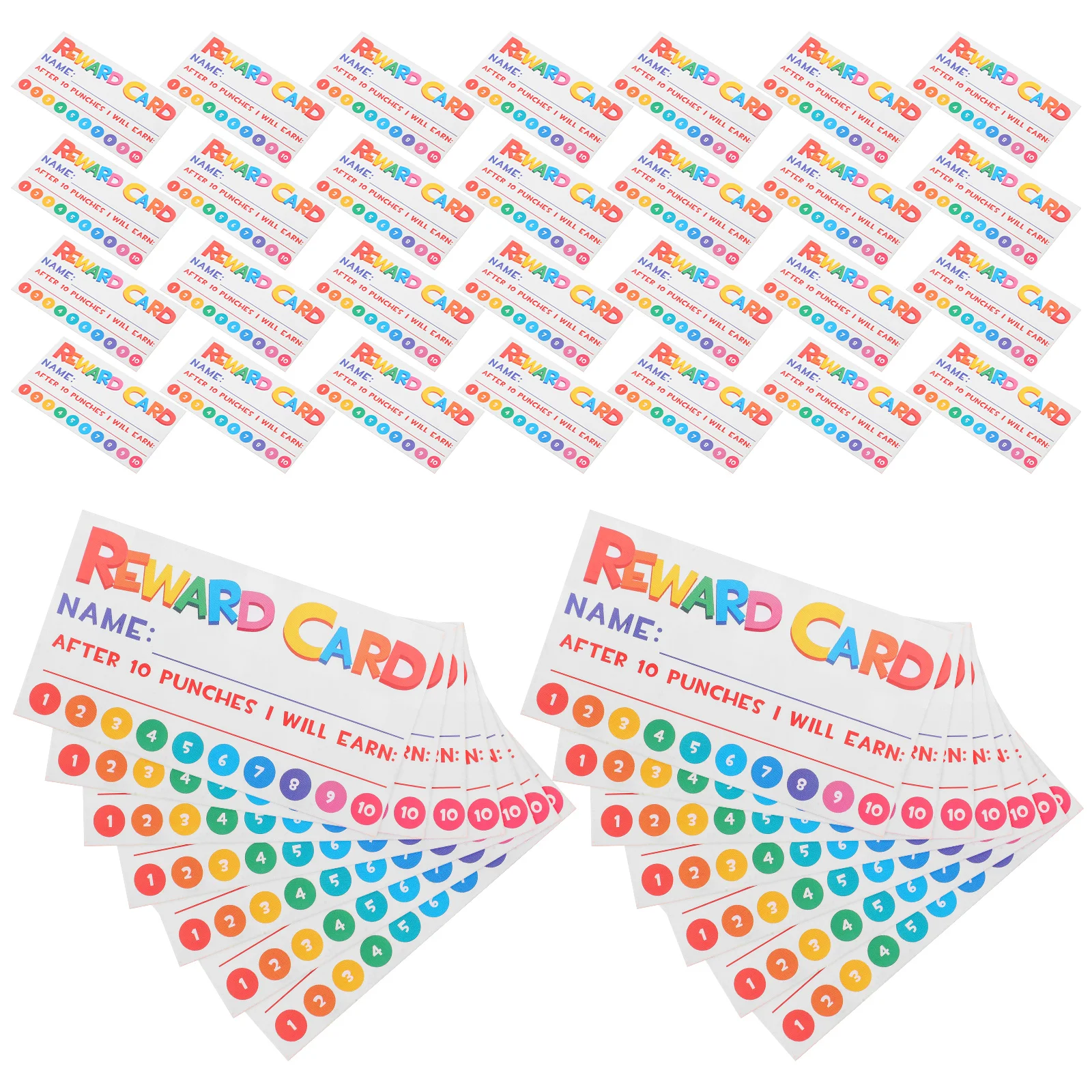 

300 Pcs Punch Cards for Kids Classroom Must Haves Portable Cartoon Loyalty Cartoon Reward Cards Paper Student Teacher Gifts