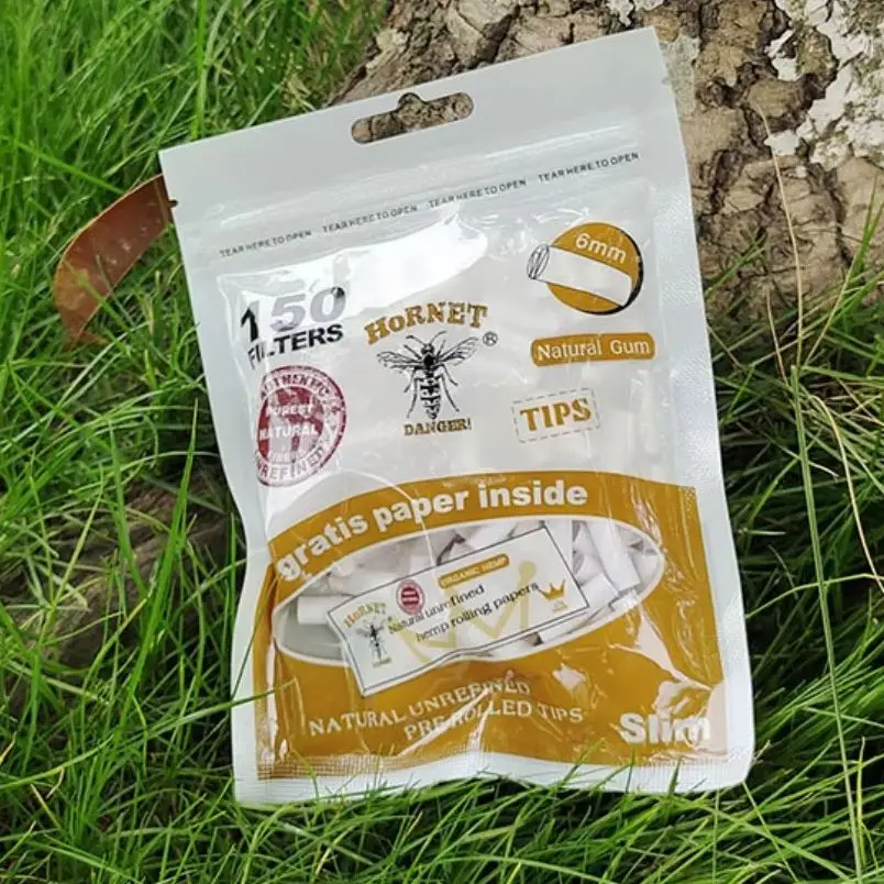 

HAPPY Upgraded 5mm/6mm/7mm Natural Unrefined Pre Rolled Cigarette Holder Filter Paper for Hand Rolled Cigarettes Smoking tool