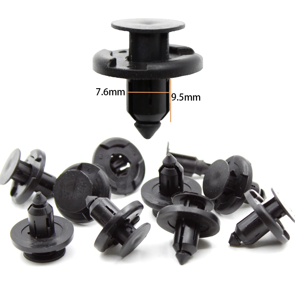 Nylon Rivet Bumper Fender Clips 7.6mm Engine Cover Fastener Car Door Panel Trim Clips For Nissan Toyota