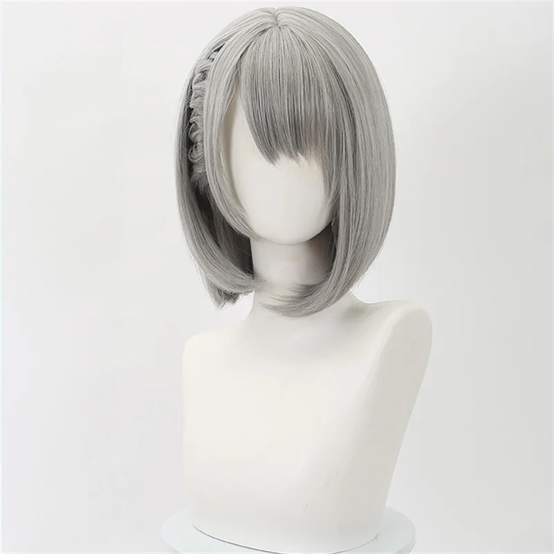 لعبة دلتا فورس هاككلو ماي شياوين شعر مستعار تأثيري رمادي قصير الشعر مقاومة للحرارة بيروكات صناعية هالوين كرنفال الدعامة #3