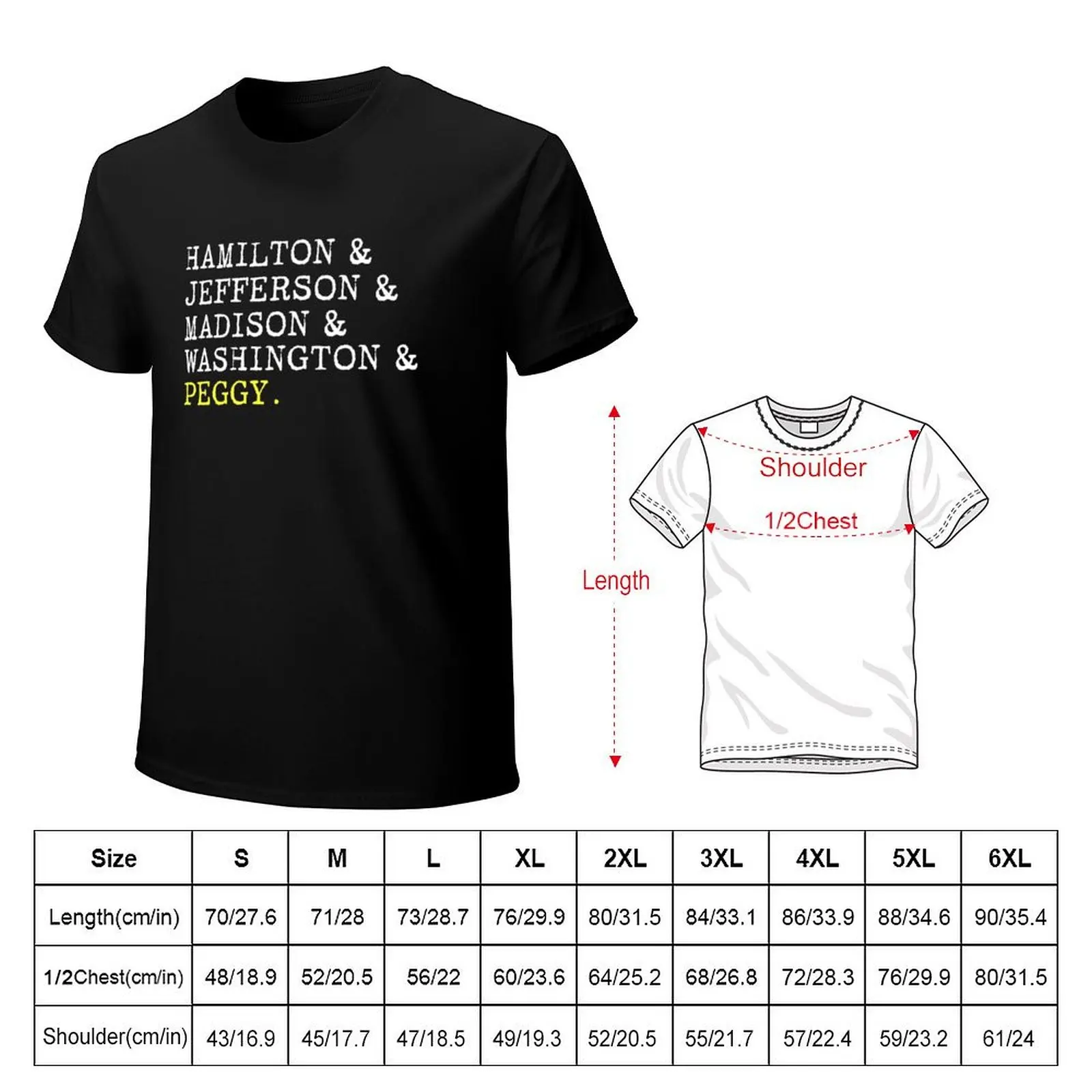 Hamilton, Jefferson, Madison, Washington And Peggy T-Shirt anime t shirts for man T-Shirt