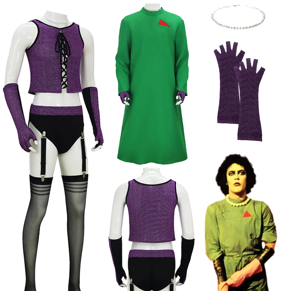 

Fantasia 1975s Movie Rocky Horror Picture Show Dr. Furter Cosplay Clothing Men Fantasy Halloween Carnival Party Clothes