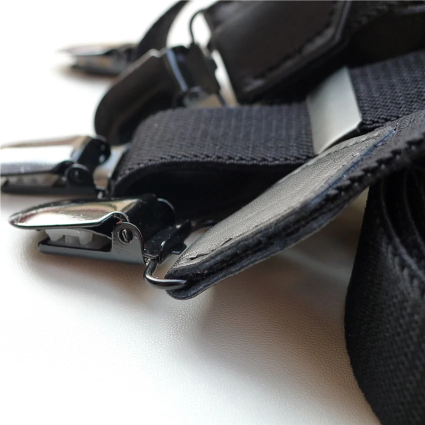 Black non-crossing suspender belt Performance harness for both men and women, featuring four-ply elastic leather shoulder strap