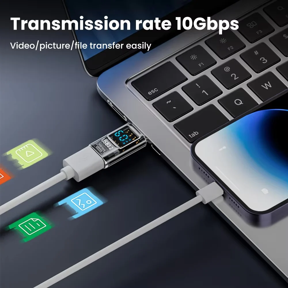 USB3.2 محول العرض الرقمي 10Gbps USB ذكر إلى USB أنثى/USB C محول شحن سريع محول البيانات لأجهزة الكمبيوتر المحمول هواوي Xiaomi
