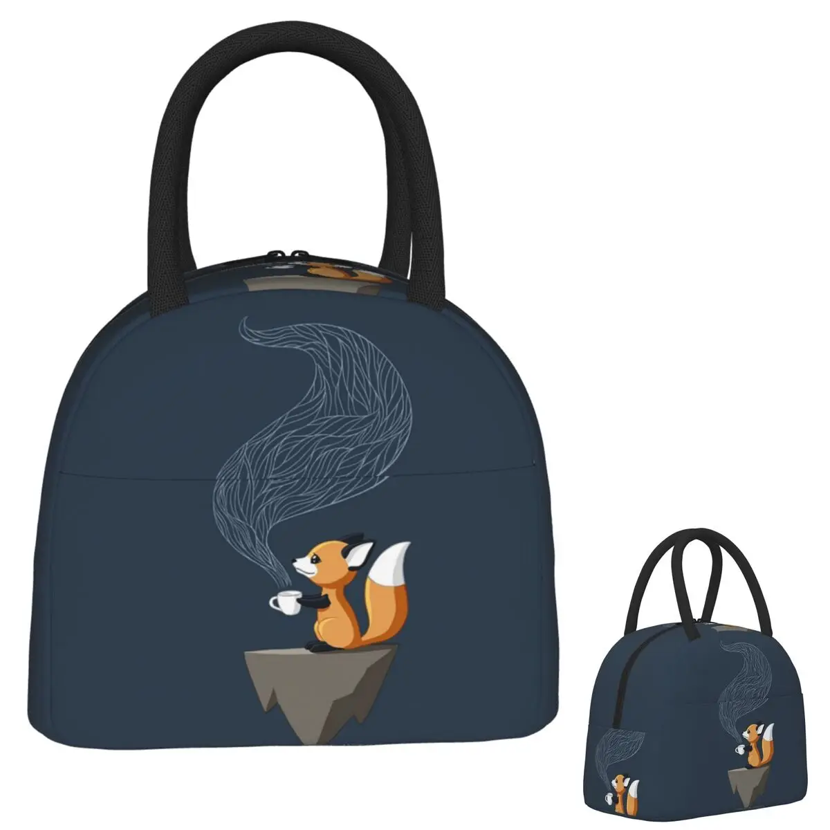 

Fox Tea Insulated Lunch Bag for Women Children Portable Food Boxes Thermal Lunch Box Tote