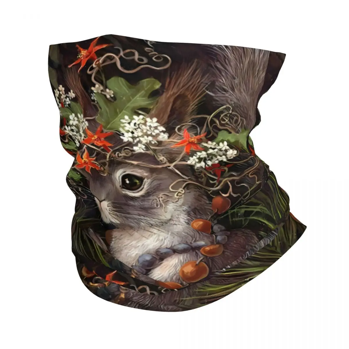 Squirrel Scarf Neckerchief Neck Face Mask Polyester