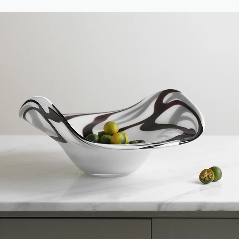 

Обтекаемые тарелки с фруктами, стеклянные обеденные тарелки, тарелка с фруктами для отеля, ресторана, домашняя кухня, десерт