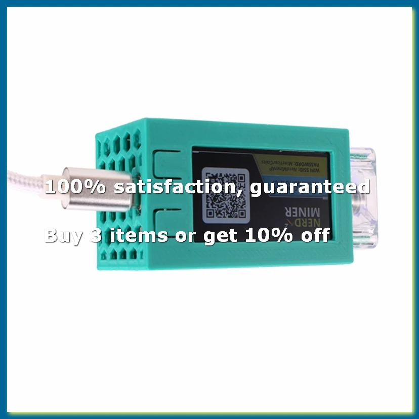 For Nerdminer V2 Pro Miner 78KH/S Mini Bitcoin Lottery Miner with Luminous Fan BTC Solo Lottery Mining Miner Green-DTB3