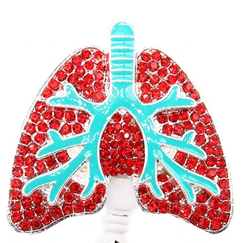 

10pcs/lot Medical Series Rhinestone Lung Badge Reel Nurse Accessories Retractable Badge Holder Reel for Doctor
