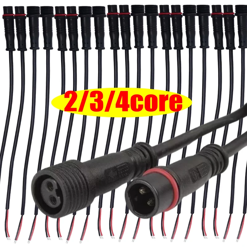M12 IP67 Wasserdichter Steckverbinder Kabel 2/3/4 Pin Stecker/Buchse mit PVC-Draht für Auto-LED-Licht Motorrad-Modifikationszubehör