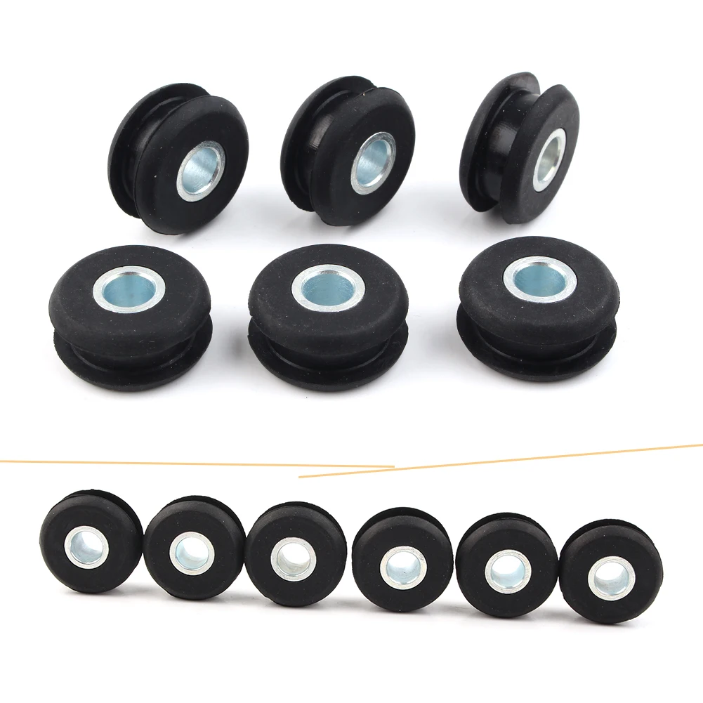 6pcs Black Motorcycle Gas Tank Mounts for Harley Mounts Rubber Grommets for Softail models 1984/1999, FXWG 1985/1986