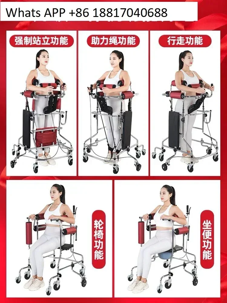 Auxiliares para caminhada para idosos, equipamento de treinamento de reabilitação, estrutura em pé, dispositivo para caminhada