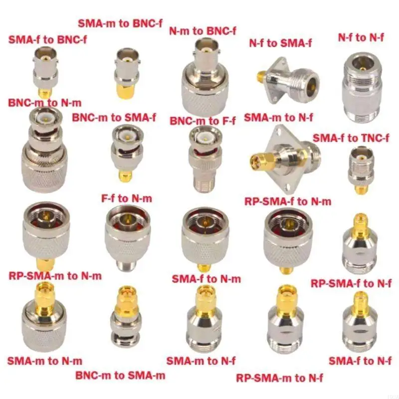 193A 20pcs N Type BNC TNC SMA RF Connector Adapter Test Converter