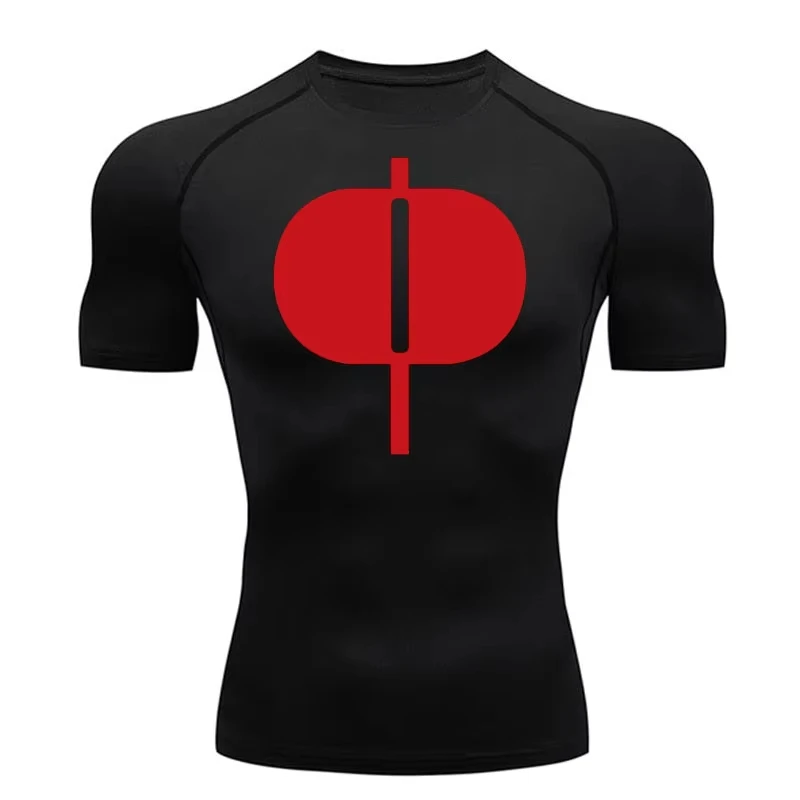 Graphic Short Sleeve Compression Shirts for Men Gym Workout Running Tshirts Sporty Quick Dry Tees Tops Baselayers RL0544