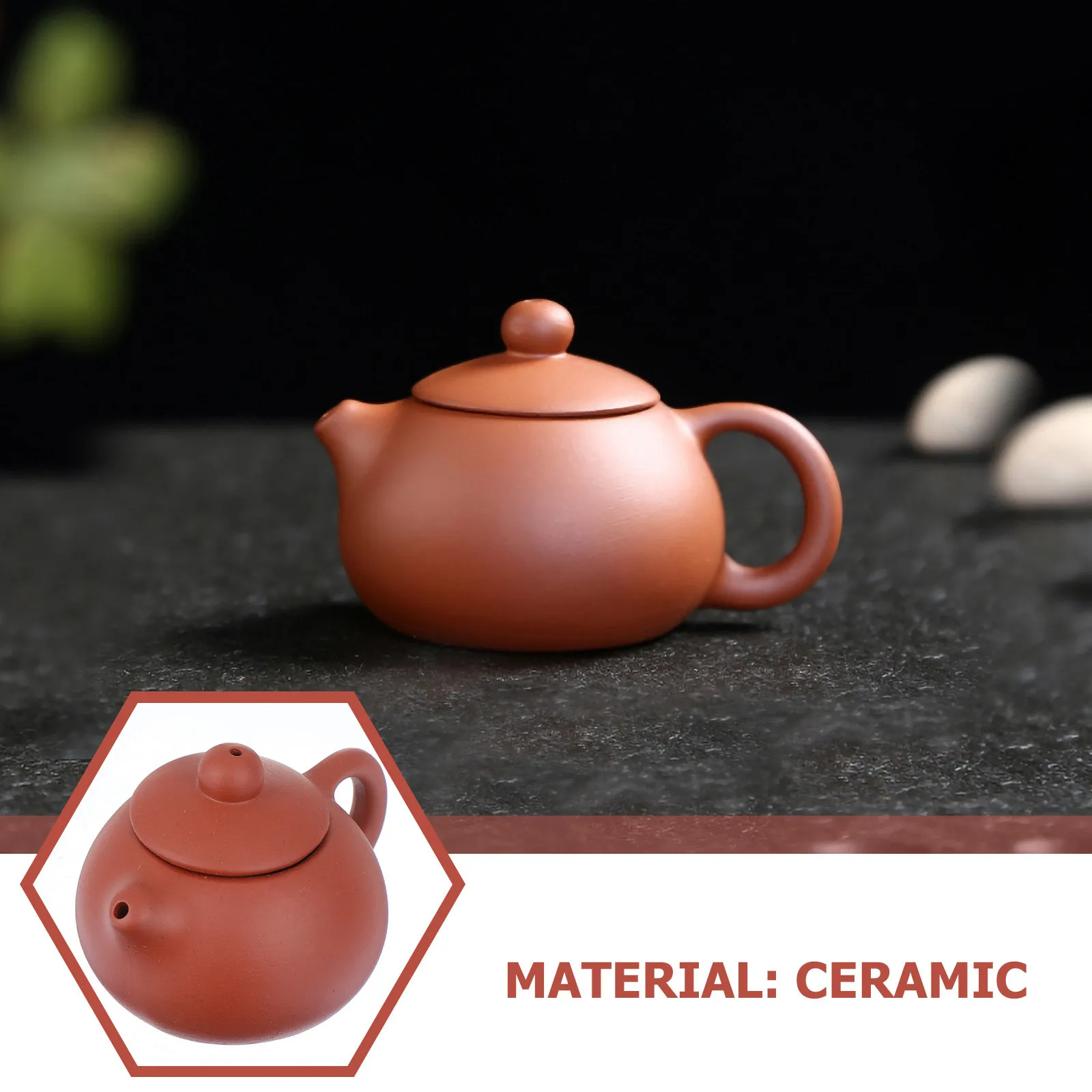 1Pcs Ceramic Mini Tea Pot Chinese Style Retro Household Teapot for Office Home Relaxing Tea Time Elegant Desktop Ornament