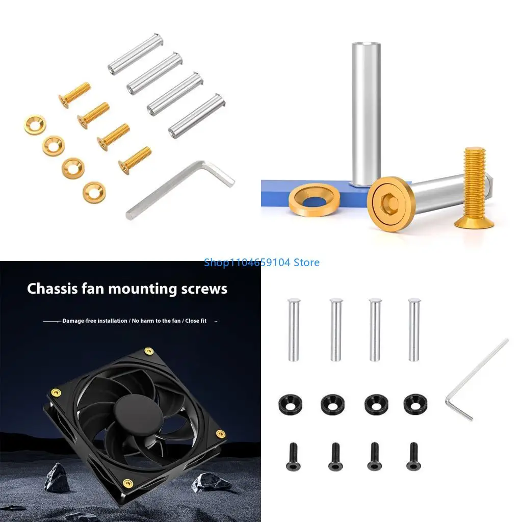 

4Pcs Water Cooling Radiator Fitting Professional Long Short Screws Fan Mounting