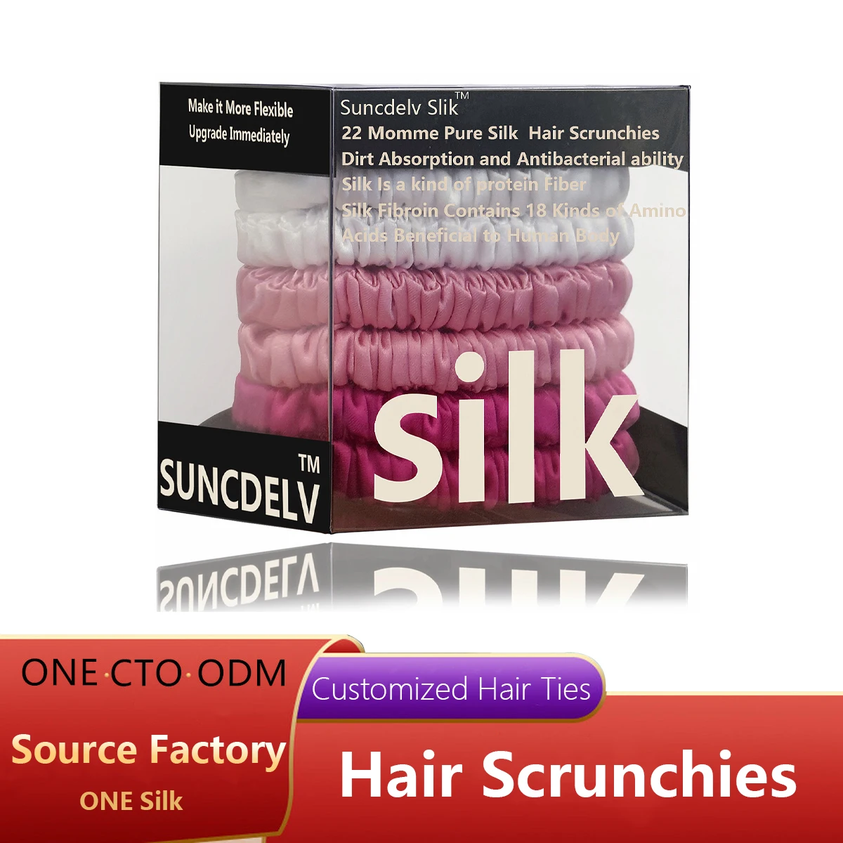 

6PCS 100% Silk Scrunchies Hair Ties High Quality Hair Scrunchies Women Girls Hairbands Hair Accessories