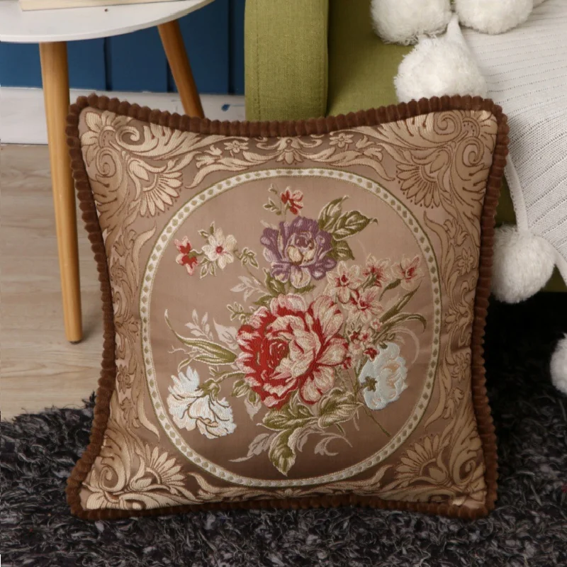 

Noble Style Jacquard Floral Cheaper Bird Decorative Cushion Cover for Car Sofa Home Decoration, Classic Throw Pillow Case 48*48