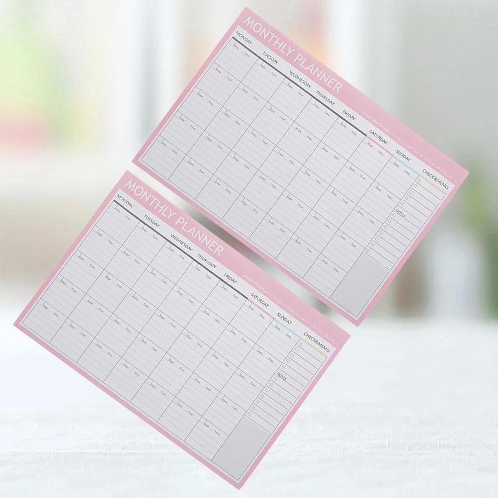 

2Pcs Monthly Plan Memo Notepad Smooth Writing Reminder Paper for Students Office School Stationery Office Supplies