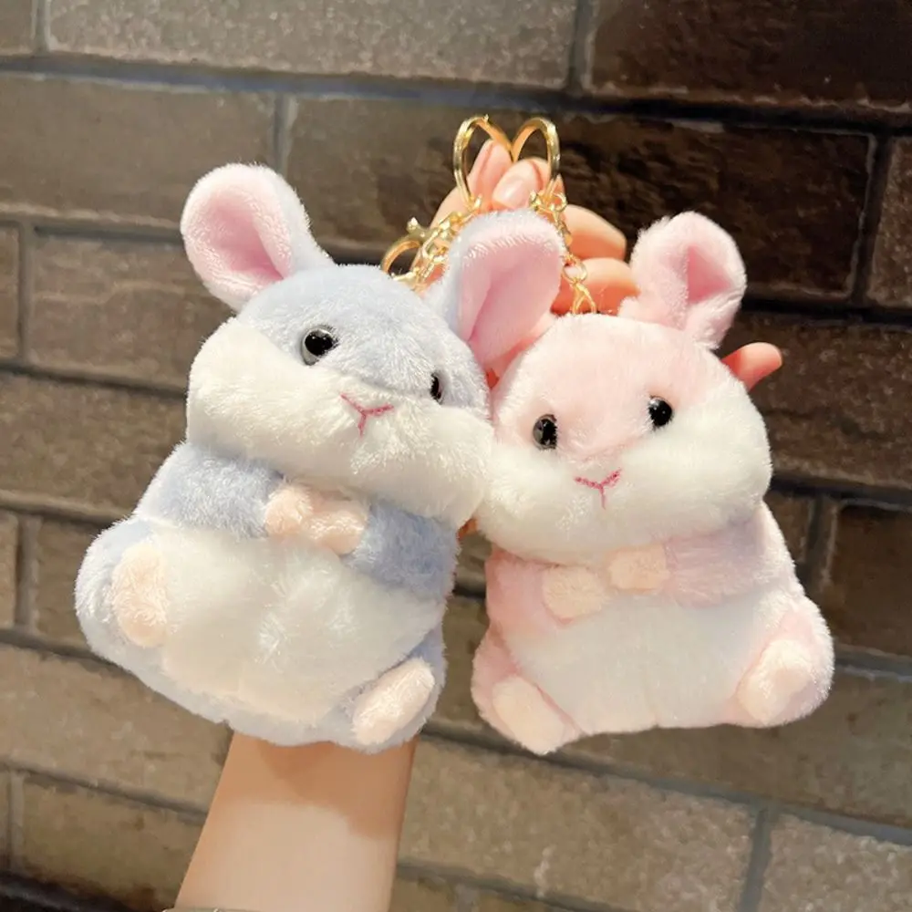 Accompany Toys Schoolbag Accessories Rabbit Plush Keychain Hamster Rabbit Plush Keyring Bunny Plush Keyring Animal Stuffed Toys