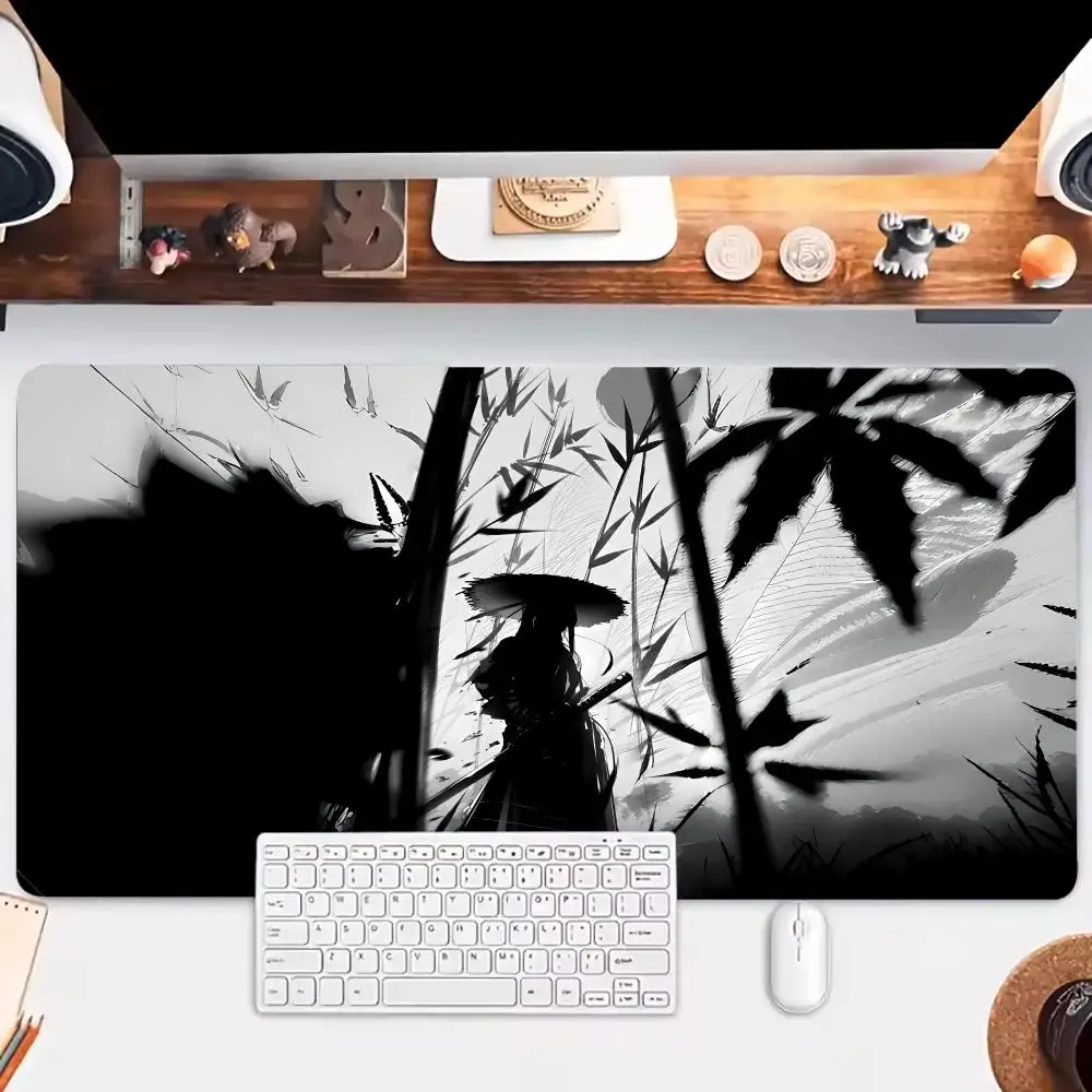

Ink Warrior Bamboo Forest Mouse Pad Large Extended Pads Art Mausepad Gaming Mousepads Non-slip Laptop Tablet Mat PC Playmat