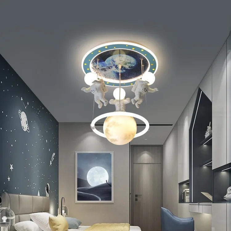 Modern children Bedroom Rotatable Globe Space Planet Chandeliers Home Deco Kids Hallway Study Changeable Cartoon Ceiling light