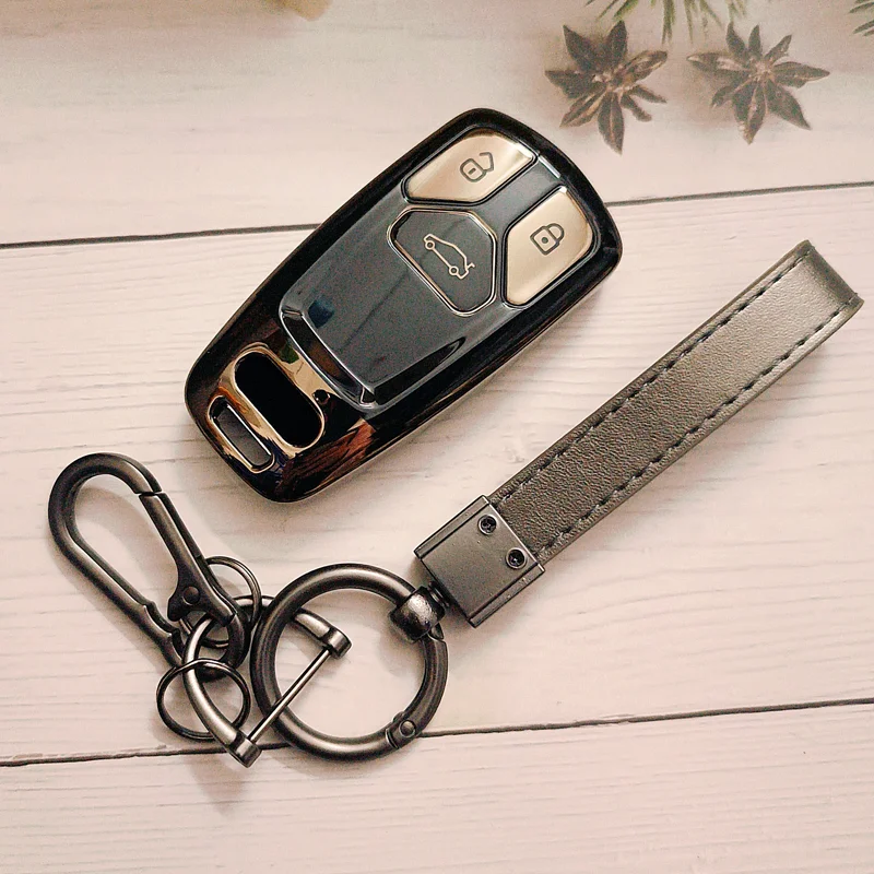 

Титановый серый цвет для Audi A4 B9 A5 A6L A6 S4 S5 S7 8W Q7 4M Q5 TT TTS RS Coupe Smart Remote Car Key Case Чехол для ключей Аксессуары