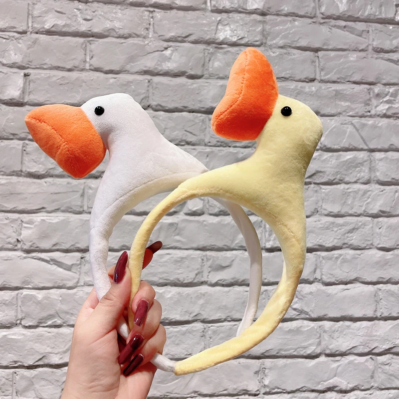 2024 Funny Internet Celebrity Headband Cartoon Cute Goose Hair Accessory Face Wash Pressing Hair Headband Duck Girl Headband