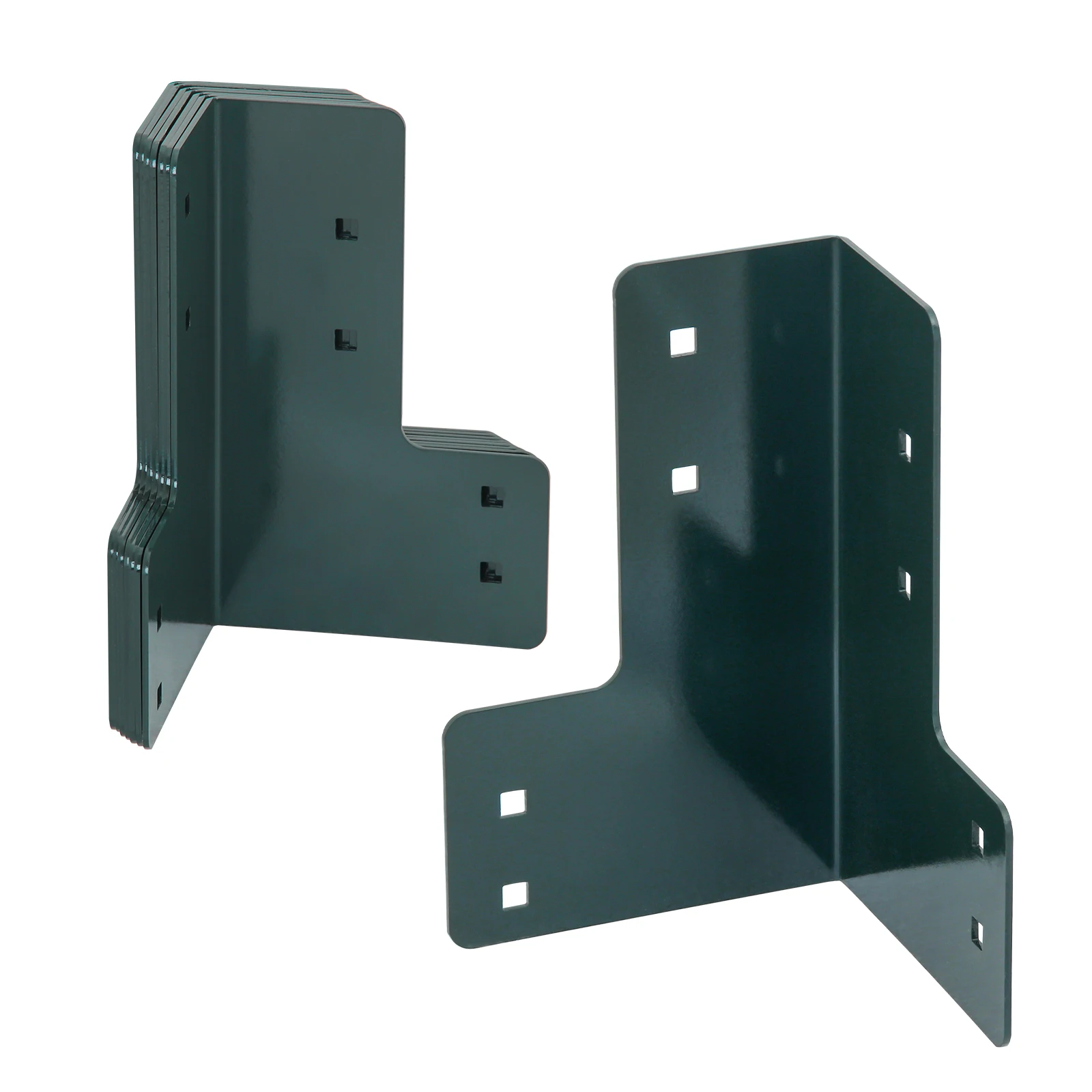 8pcs Workbench Corner Brackets, 4mm Thick Green Galvanized Steel Right Angle, Heavy Duty Bracket Kit for DIY Desk, Shop Table