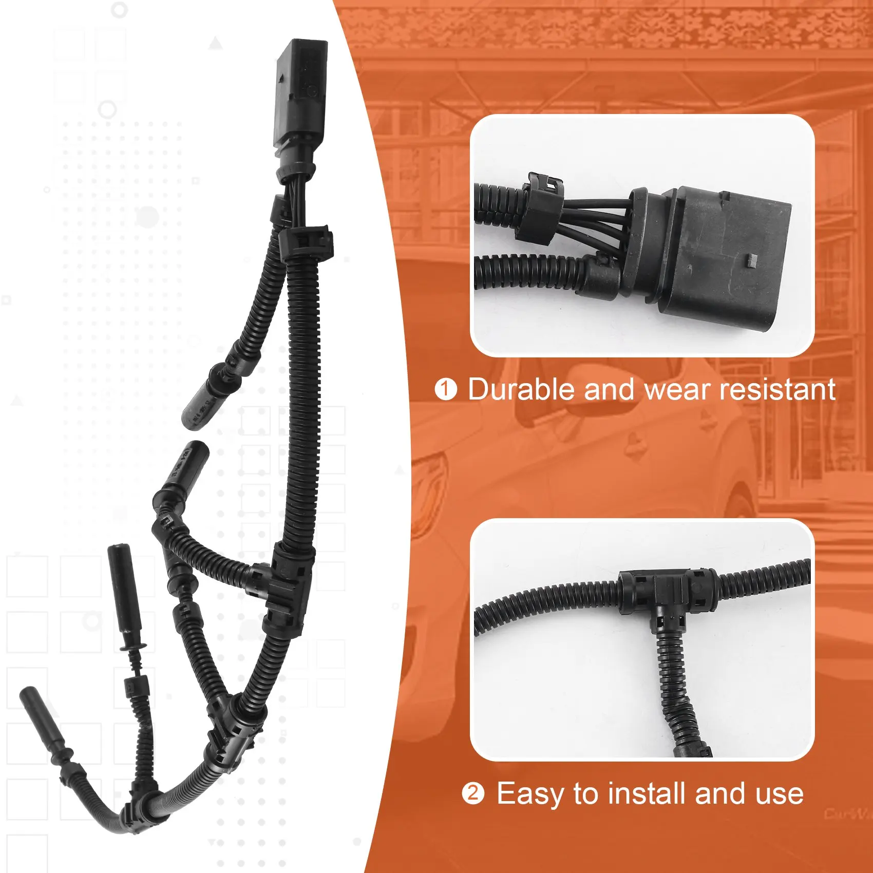 A02Q-Car Glow Plug Bridge Wiring Harness For - Transporter 2.5 TDI 2003-2010 070971277B