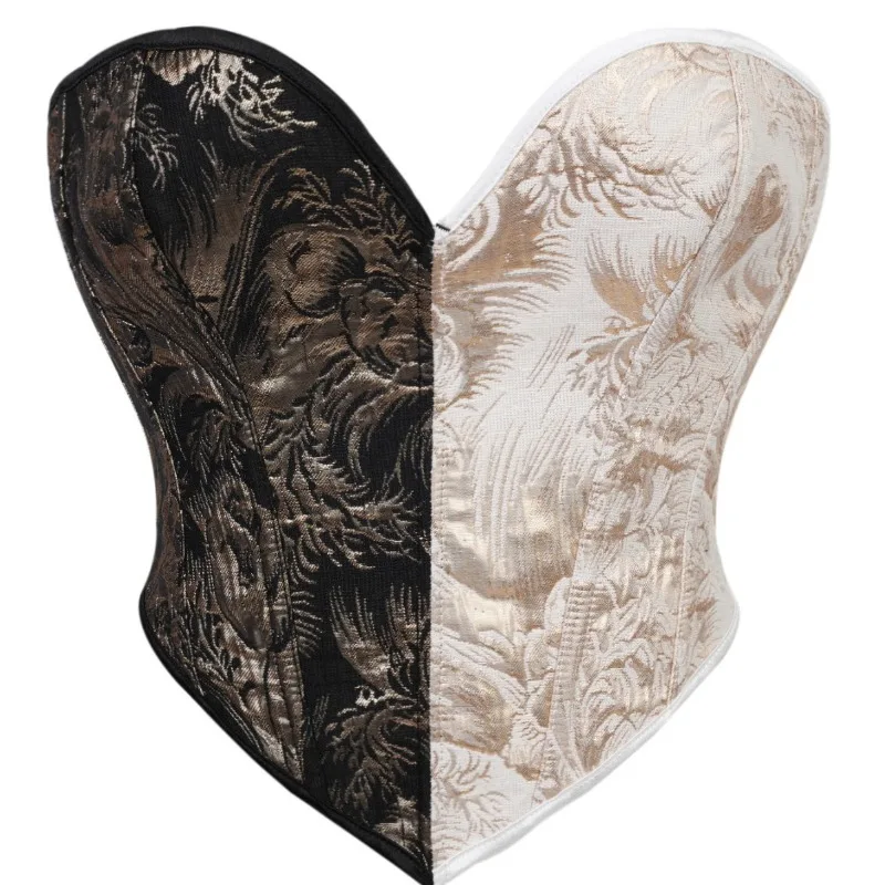 

Модный корсет, укороченный топ, сексуальные женские корсеты с цветочным принтом, бюстье, готическая парча, короткий торс, корсет на шнуровке, формирователь тела