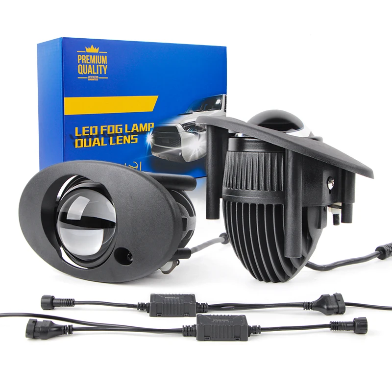 

Трехцветный 2,0-дюймовый объектив проектора Bi Led Противотуманная фара Белый Желтый Свет Canbus H11 HB3 9005 Фари Линза Мини Противотуманная фара для Honda