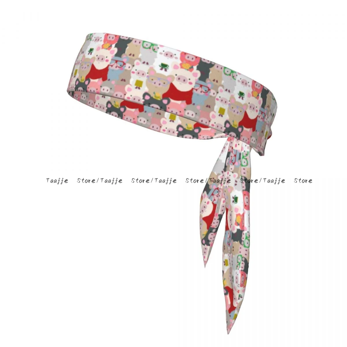 

Sweatband Bandanas Vintage Cute Baby Pig Blue Grey Pastel Cartoon Comic Art Hairband Head Tie Sports Headband Hair Accessories