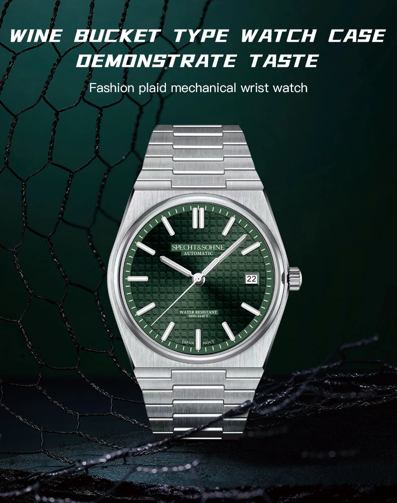 Neue Heiße Verkauf Specht & Söhne Automatische Uhr Für Männer Japan 8215 Movt Mechanische Armbanduhr Rose Gold Leucht 50 M wasserdicht – Detail 4