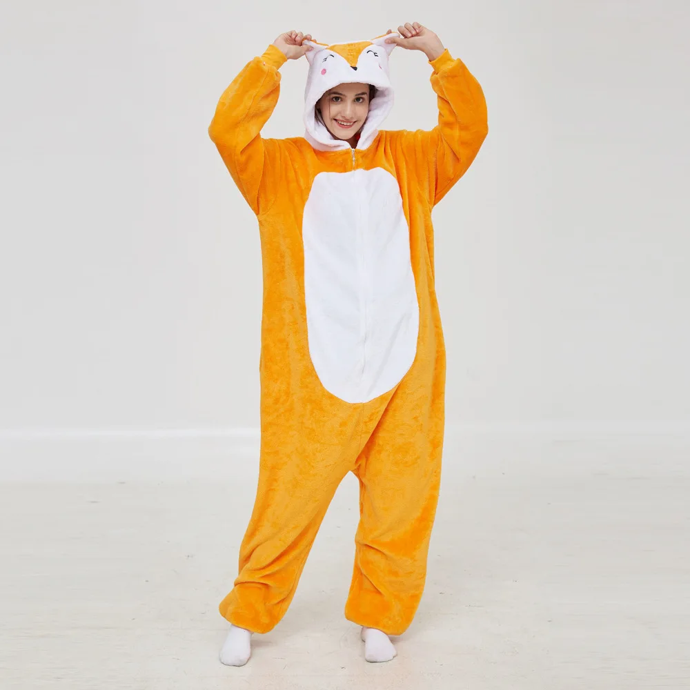 

Fox Nightgown Lingerie Sleepwear Character Pajamas Kigurumi Bodysuit Fluffy Onesie Halloween Cosplay Costumes Sleepwear Hooded