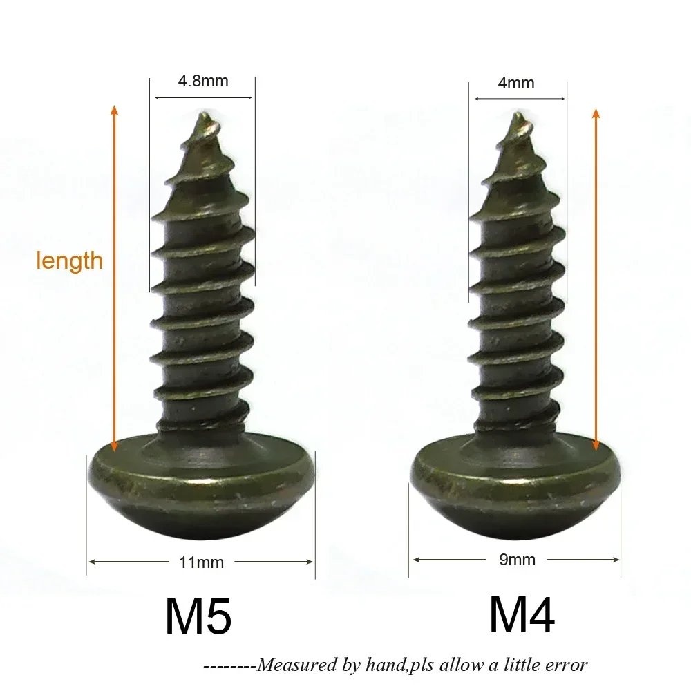 

100 шт., саморезы с металлическим фиксатором, болты M4 M5 для автомобиля, мотоцикла, скутера, квадроцикла, мопеда, электровелосипеда, болта и зажимы, крышка Fasterner