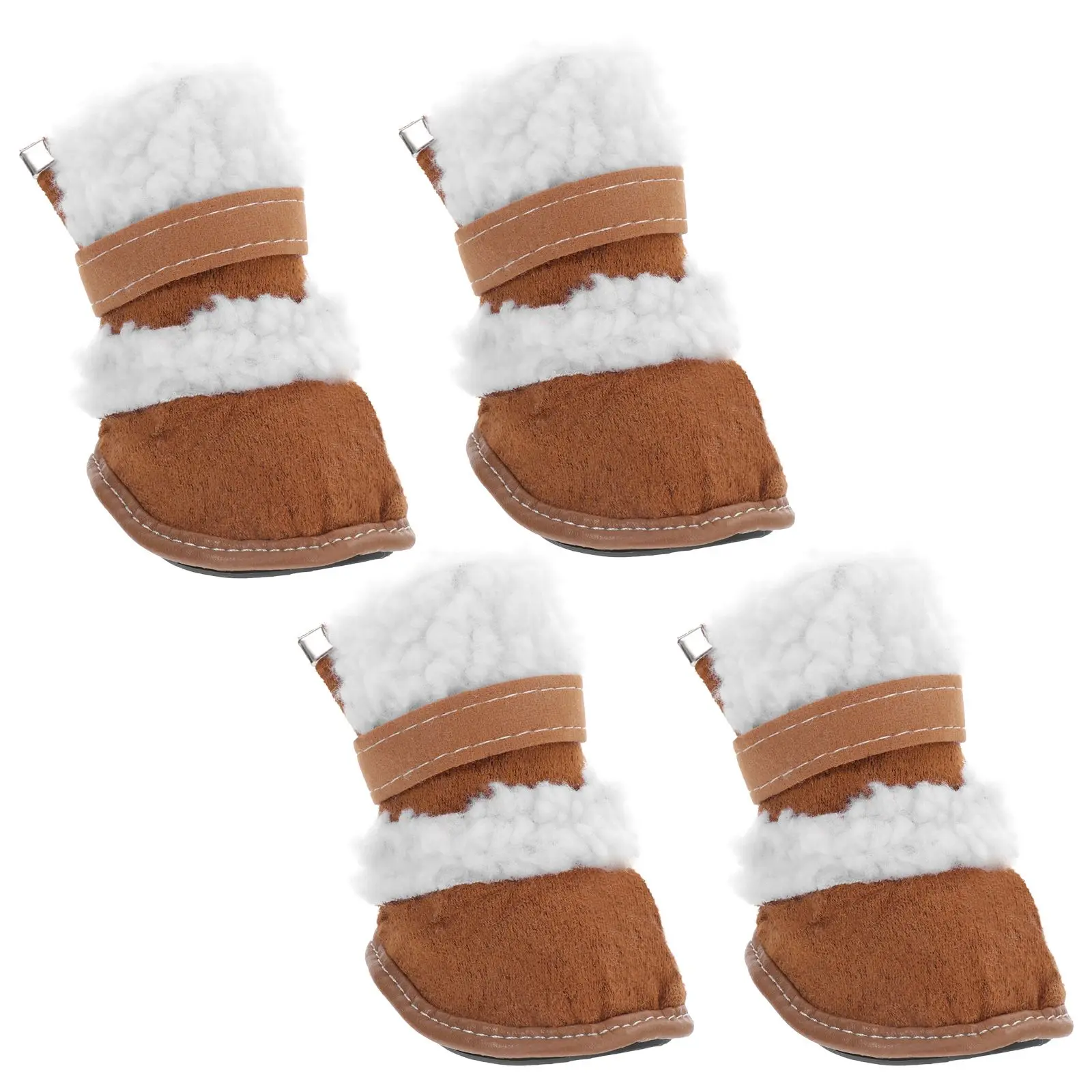 

Pet Winter Boots 2 Pairs Snow Shoes Anti Skid Balloon Sherpa Paw Protectors Dog Hiking Puppy Sports Warm Dry Clean