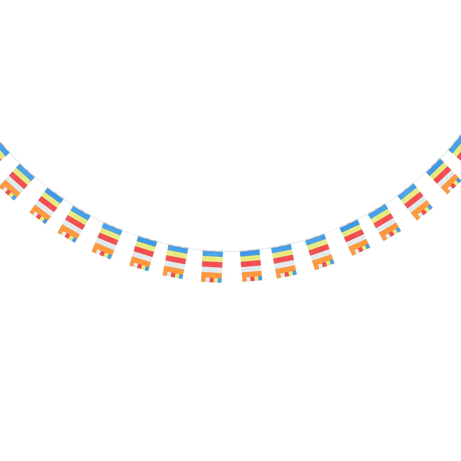 

Five Colored Flags String Prayer Decor Hanging Banner Polyester Material Outdoor Indoor Temple Yard