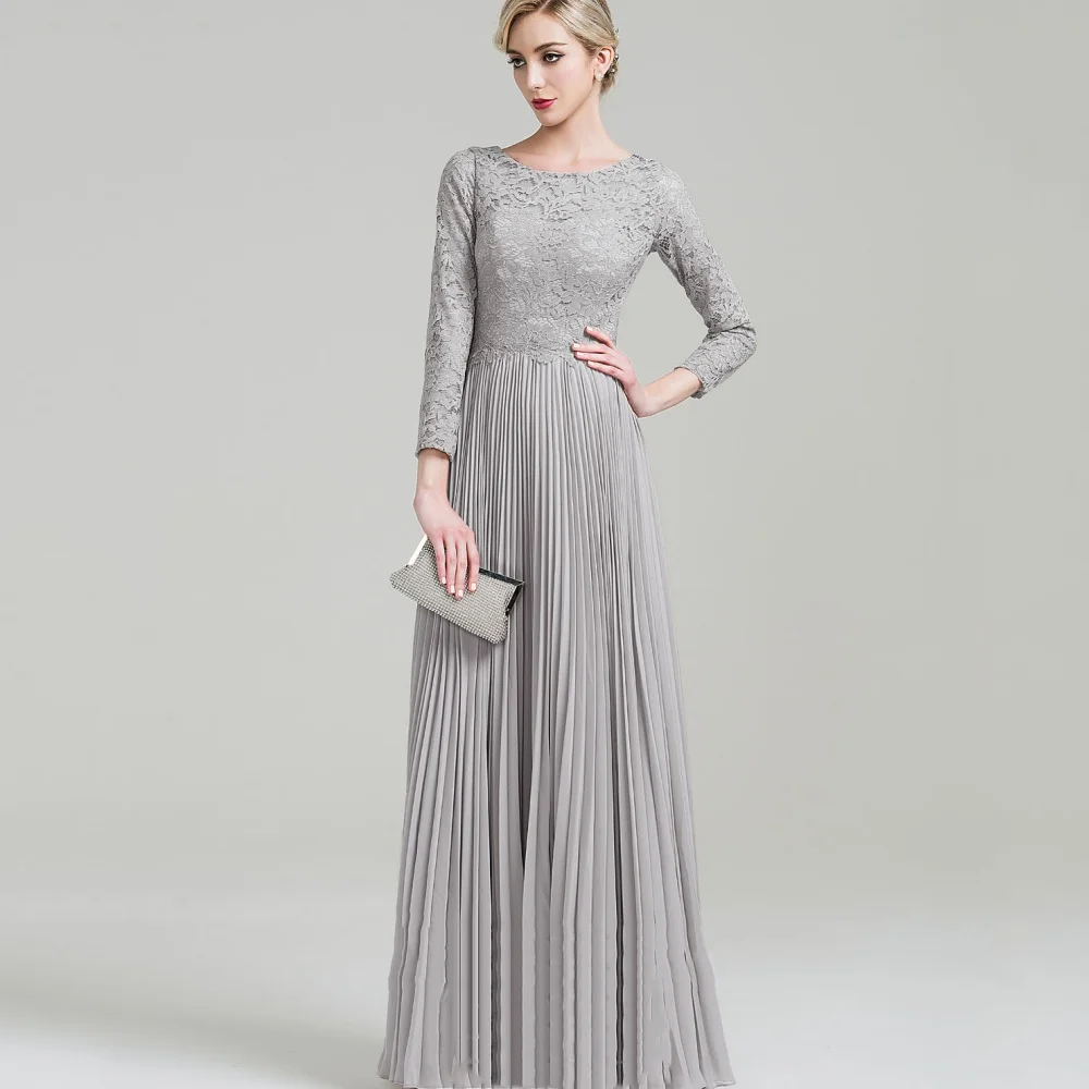 فستان أم العروس الأنيق للنساء مخصص خمر الدانتيل فستان الضيوف خط س الرقبة مساء رداء أم العروس #1