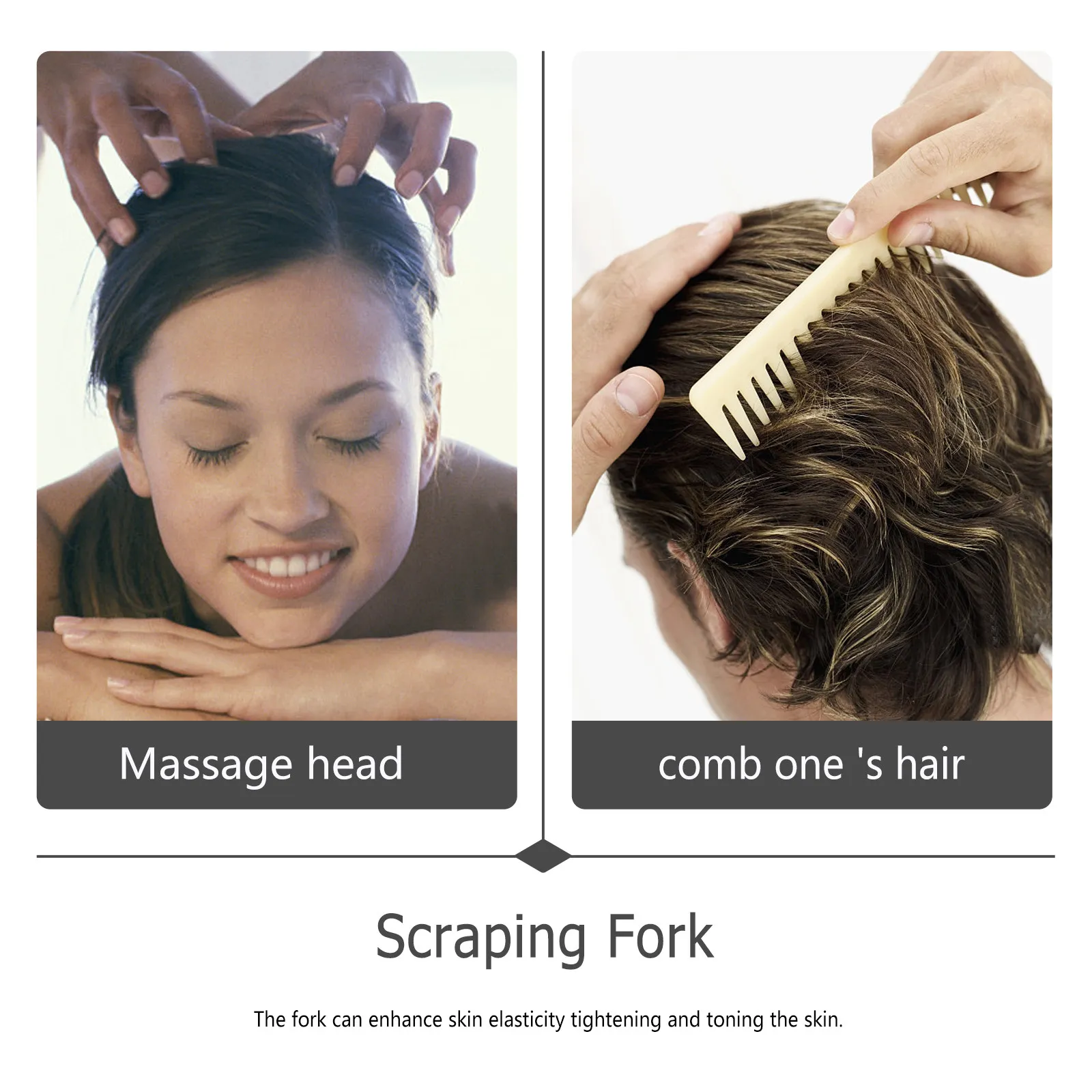 1Set Multifunctional Scraping Tool Kit Scraping Comb Head Massager Acupuncture Fork Facial Skin Toning Elasticity Enhancing