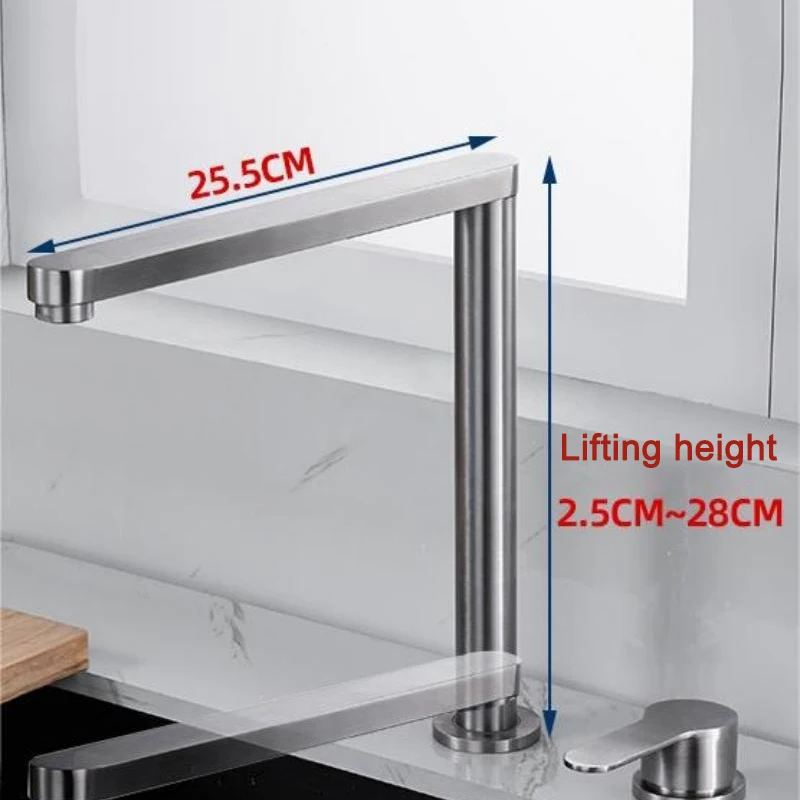 Stainless Steel Invisible Kitchen Lift Faucet Bar Sink Dish Basin Household Sink Hidden Hot and Cold Faucet